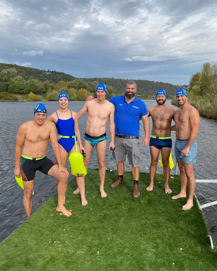 Swimming in a beautiful lake